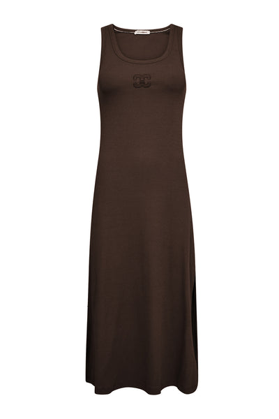 GrannyCC Rib Emb Tank Dress 145-Dark Brown - 46114 Thumbnail