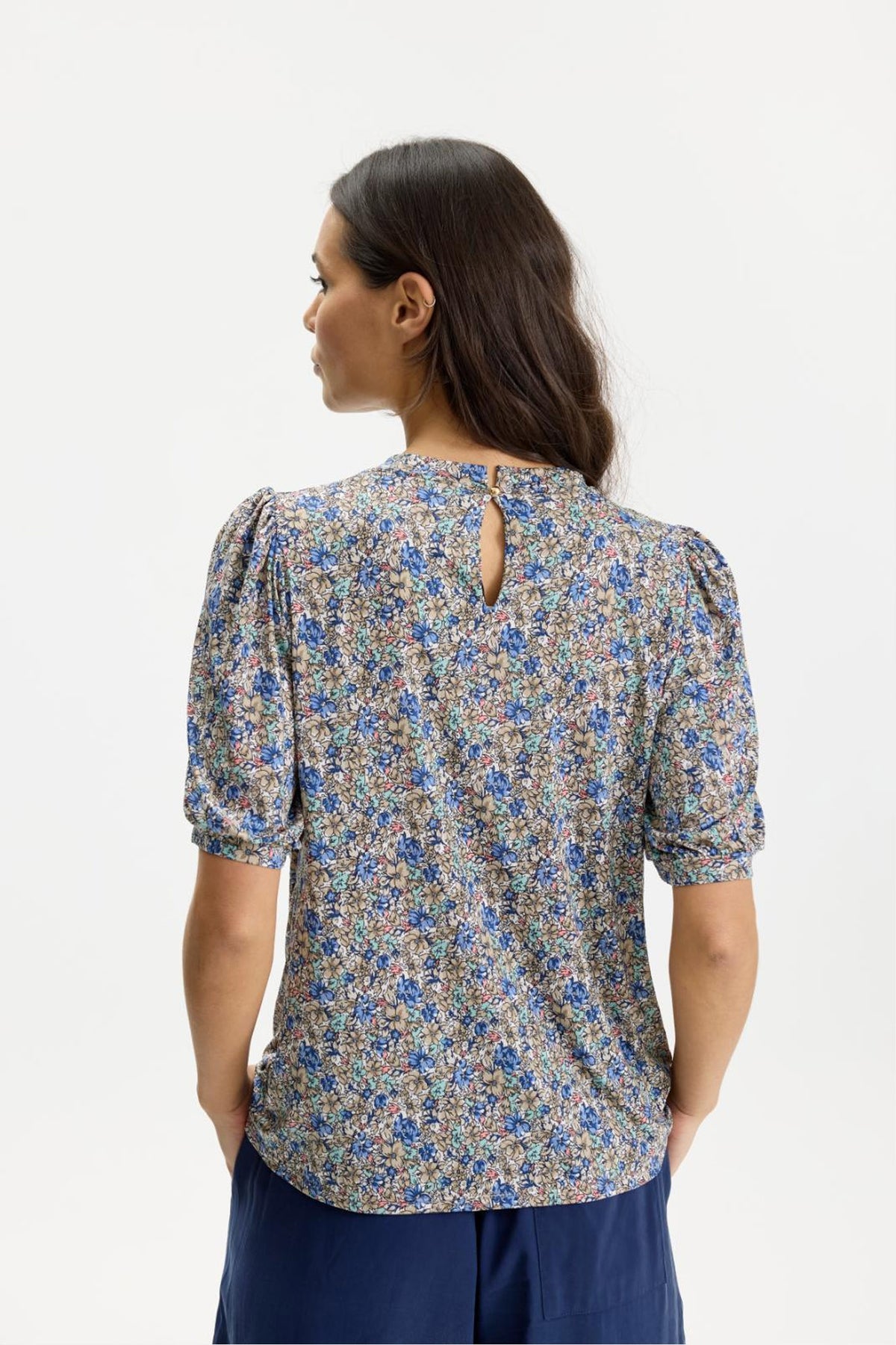 Grazia blus 1/2 ärm Multi Blue - 17087