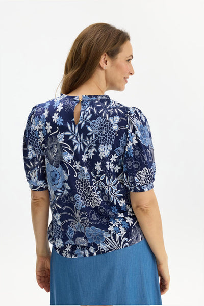 Grazia blus 1/2 ärm marinblå - 17078 Thumbnail