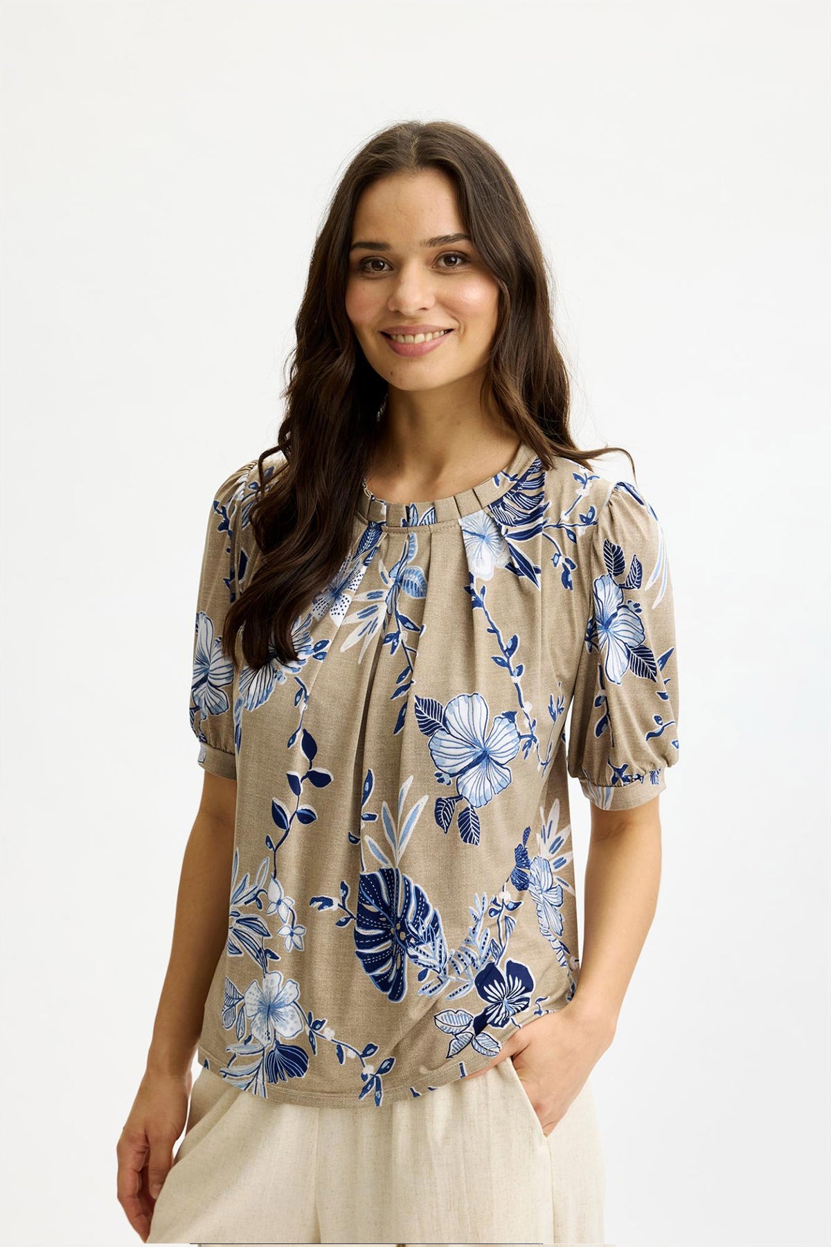 Grazia blus 1/2 ärm SAND - 17173