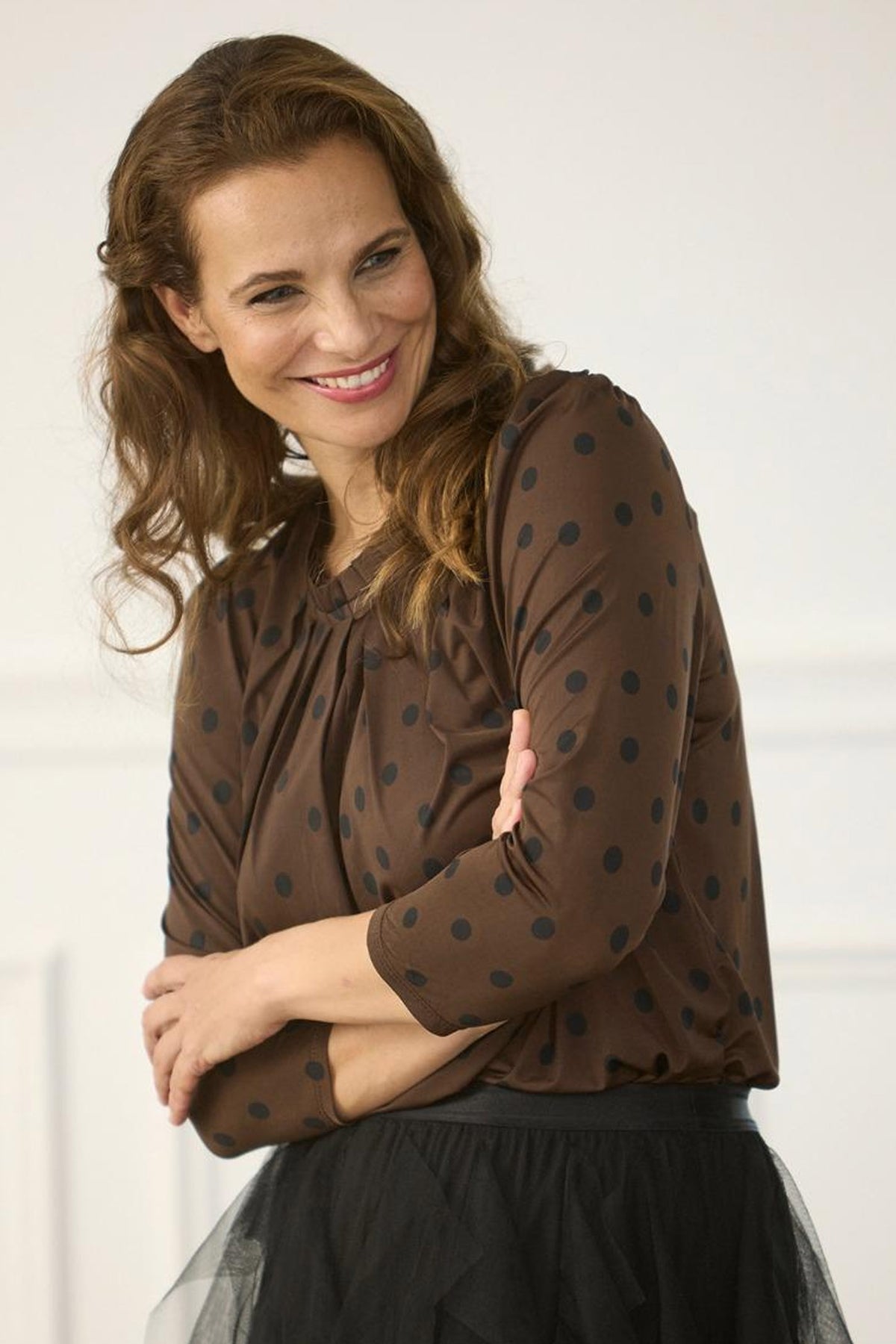 Grazia blus 3/4-ärm Mocca - 16918