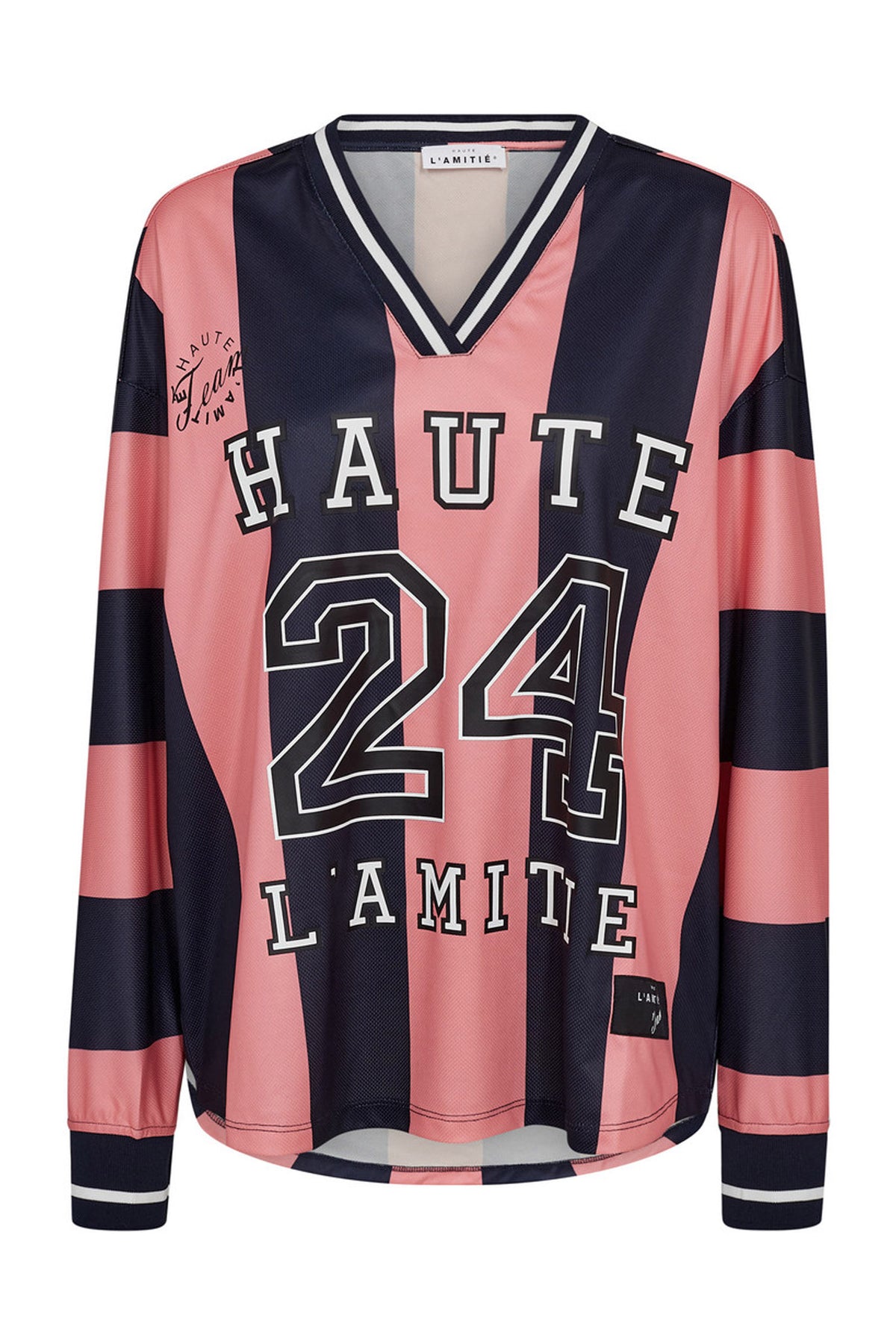 HL24 Randig fotbollströja marin/rosa - HL10484