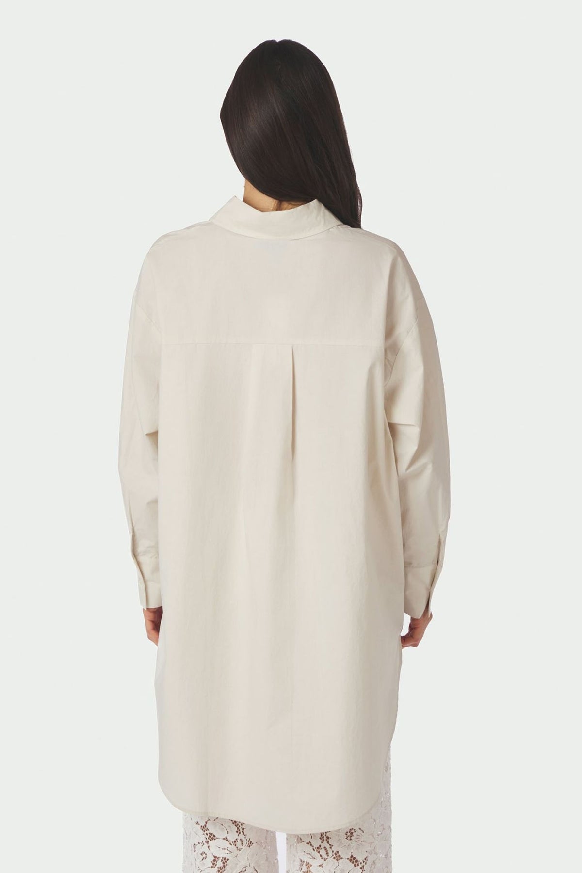 Halina Poplin Skjorta IVORY - 168623