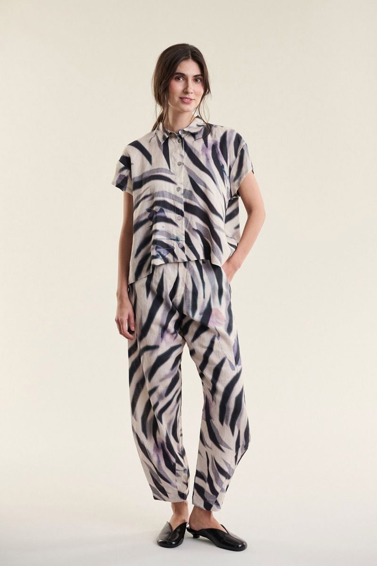 Harukaze kortärmad skjorta ZEBRA ROSE - 263-2296-5239