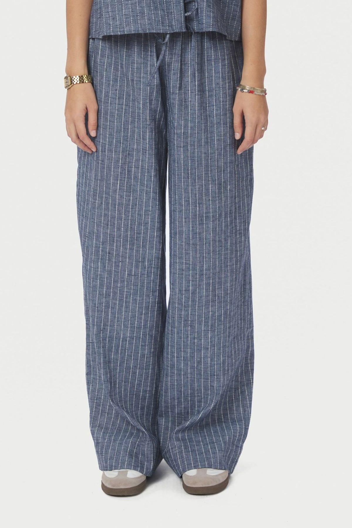 Heifa Emb Stripe Pants Blue - 168372