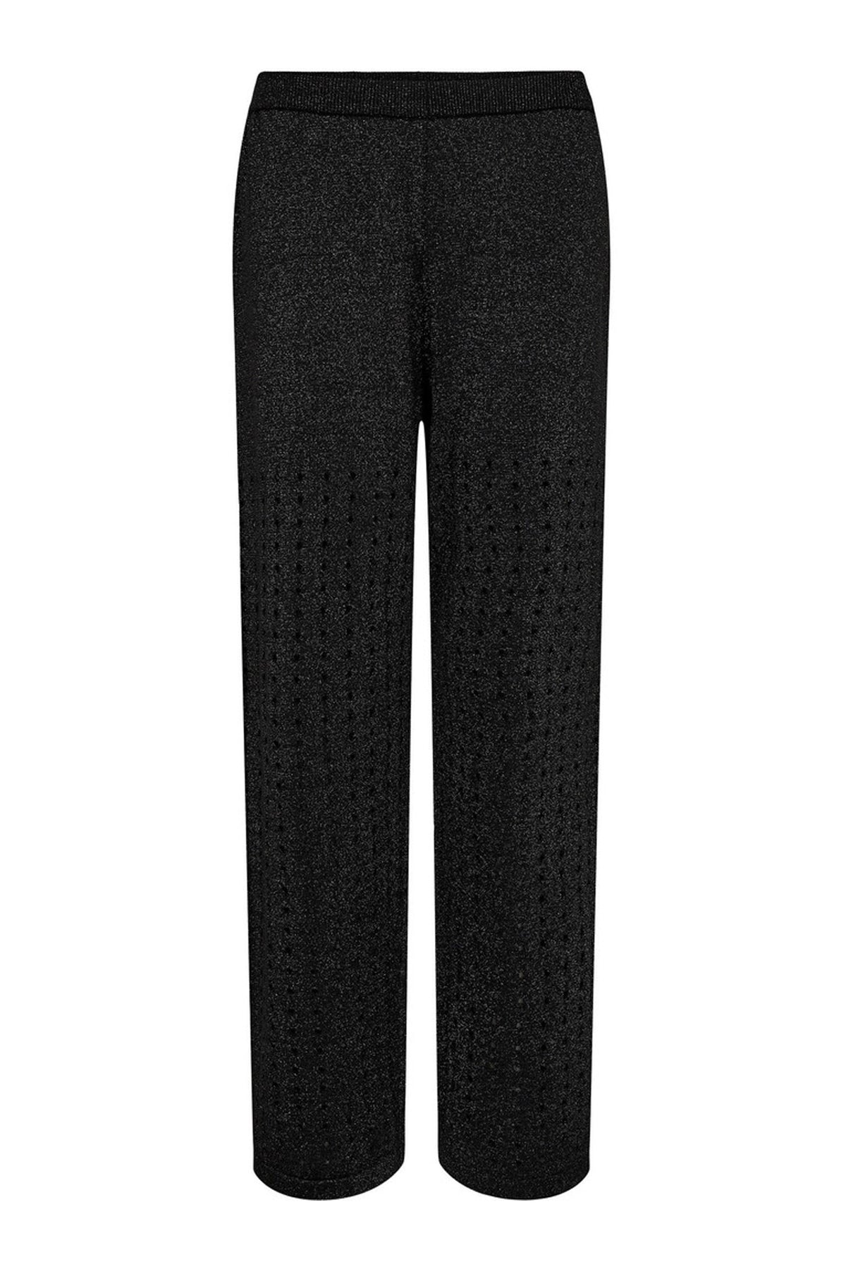 Hole Lurex Knit Tall Pant Black - HL10430