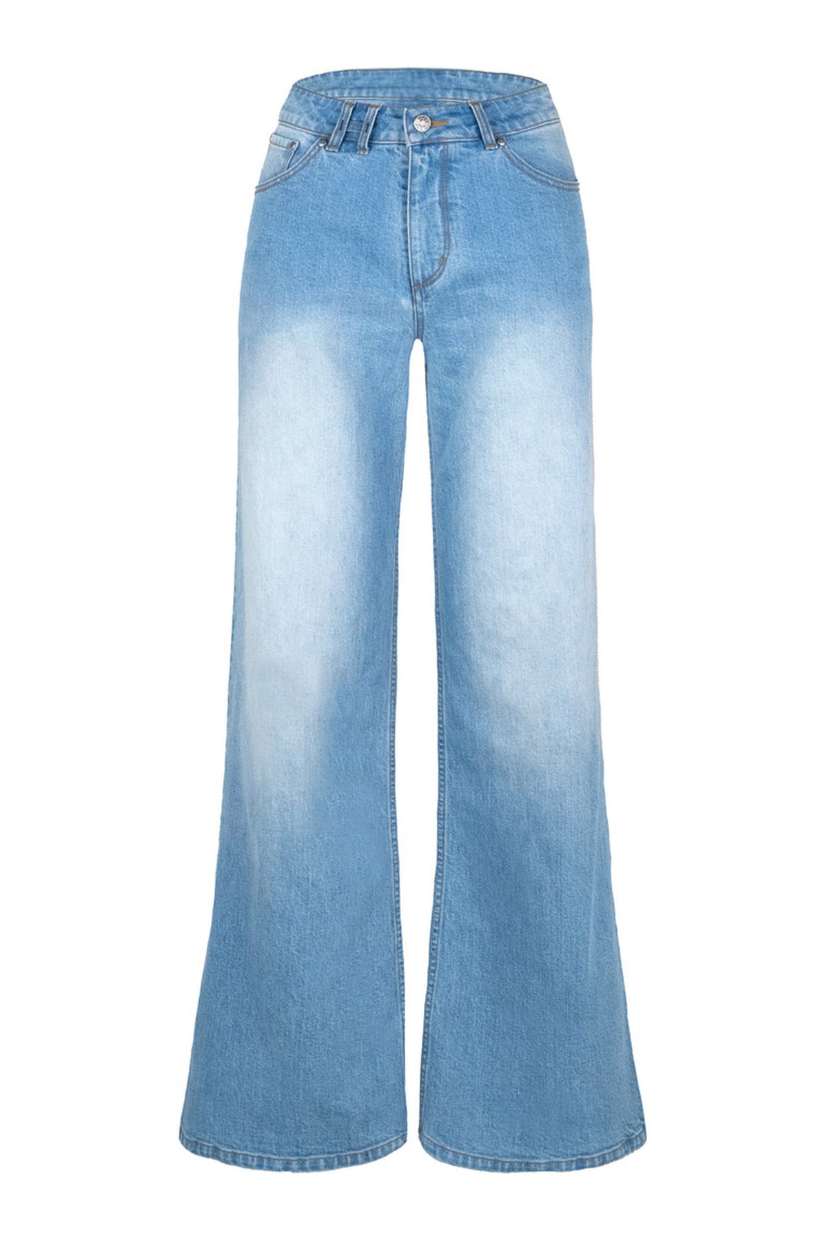 IRINA Wide Leg Jeans 9501 Light Wash Blue Denim - 2610230664