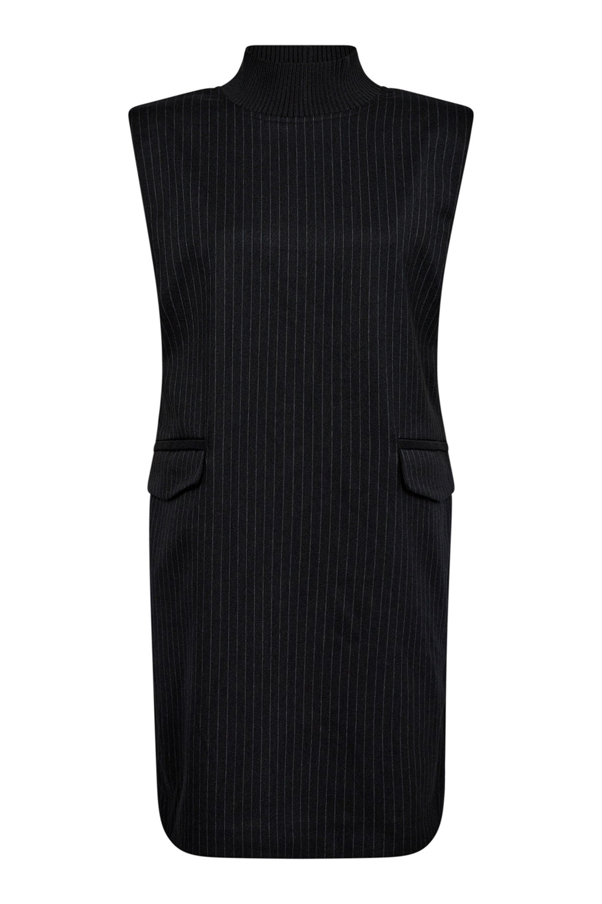 IdaCCPinRibTurtleneckDress 140-Mörkgrå - 36308