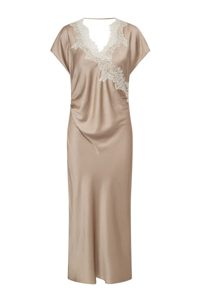 IdunCC Asym Lace Dress 320-Bisquit - 46106 Thumbnail