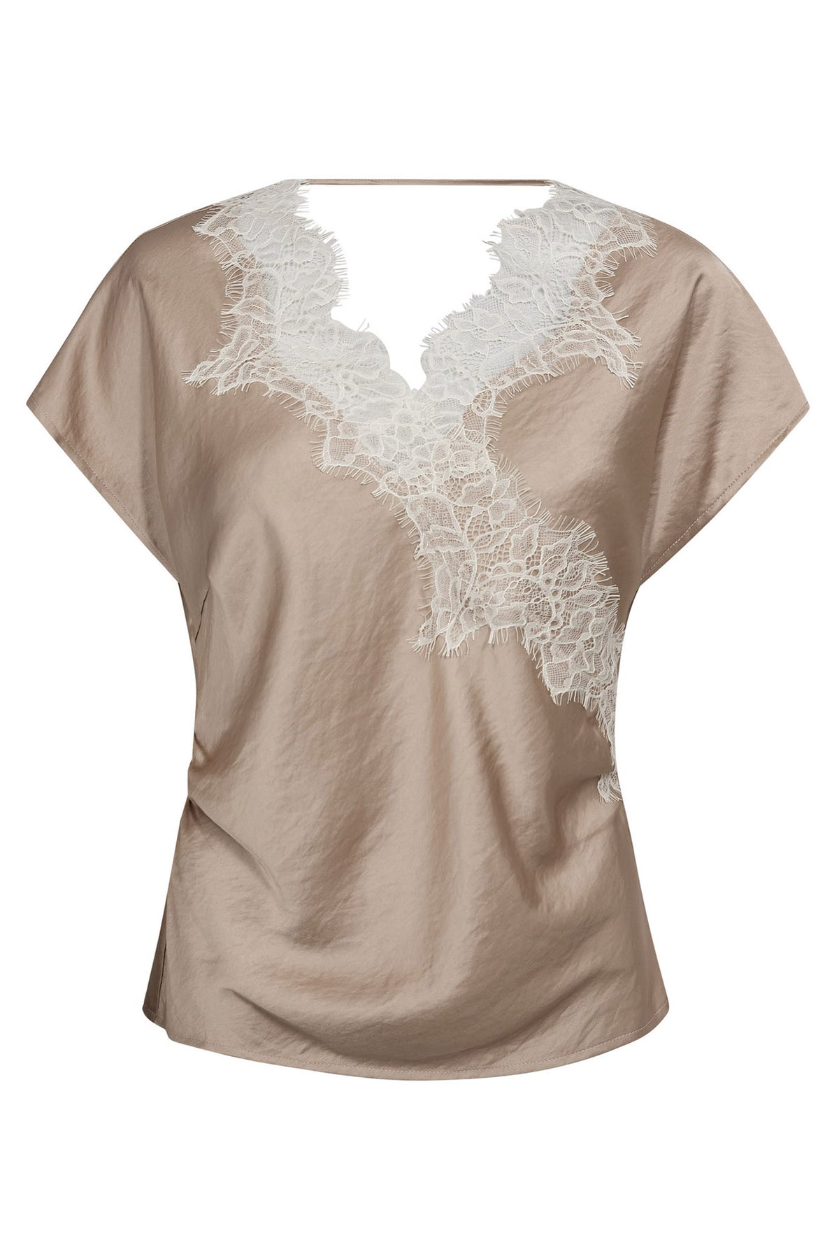IdunCC Lace SS Blouse 320-Bisquit - 45167