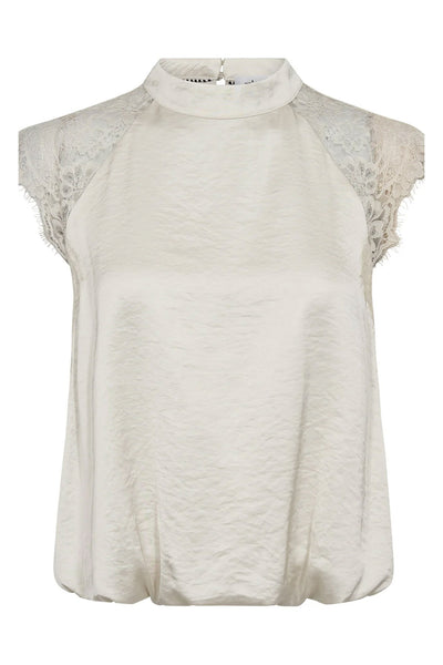 IdunCC Lace Ballon Top 11-Off white - 45185 Thumbnail