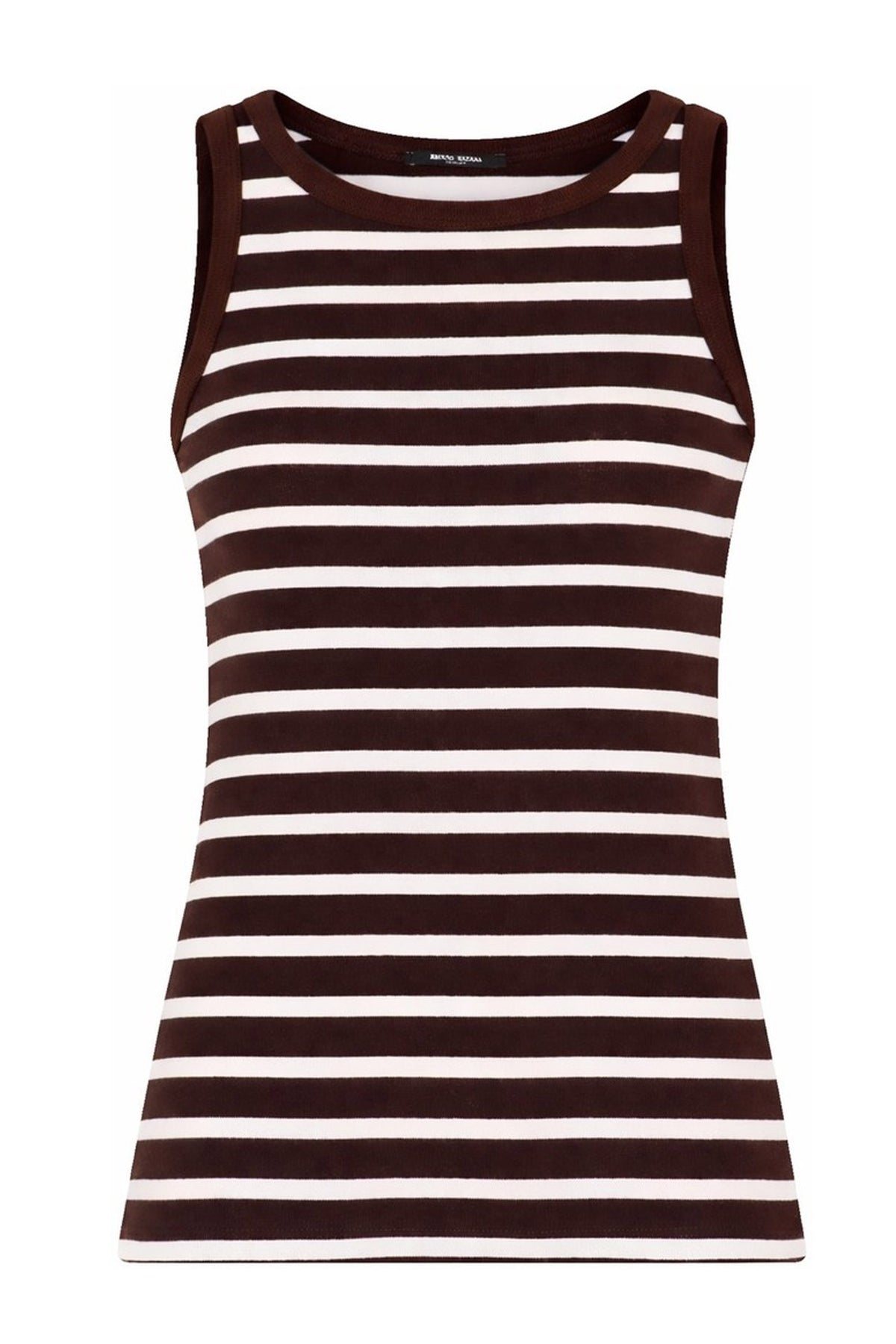 IguanuraBBBoat neck tank top BRUN RANDIG - BBW5044