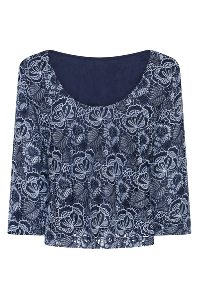 Mauritiabbignara Blus Blå Blommig - BBW4951 Thumbnail