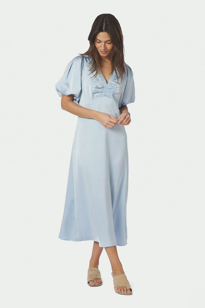 Illana Heavy Sateen Dress Ljusblå - 162521 Thumbnail