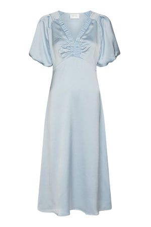 Illana Heavy Sateen Dress Ljusblå - 162521