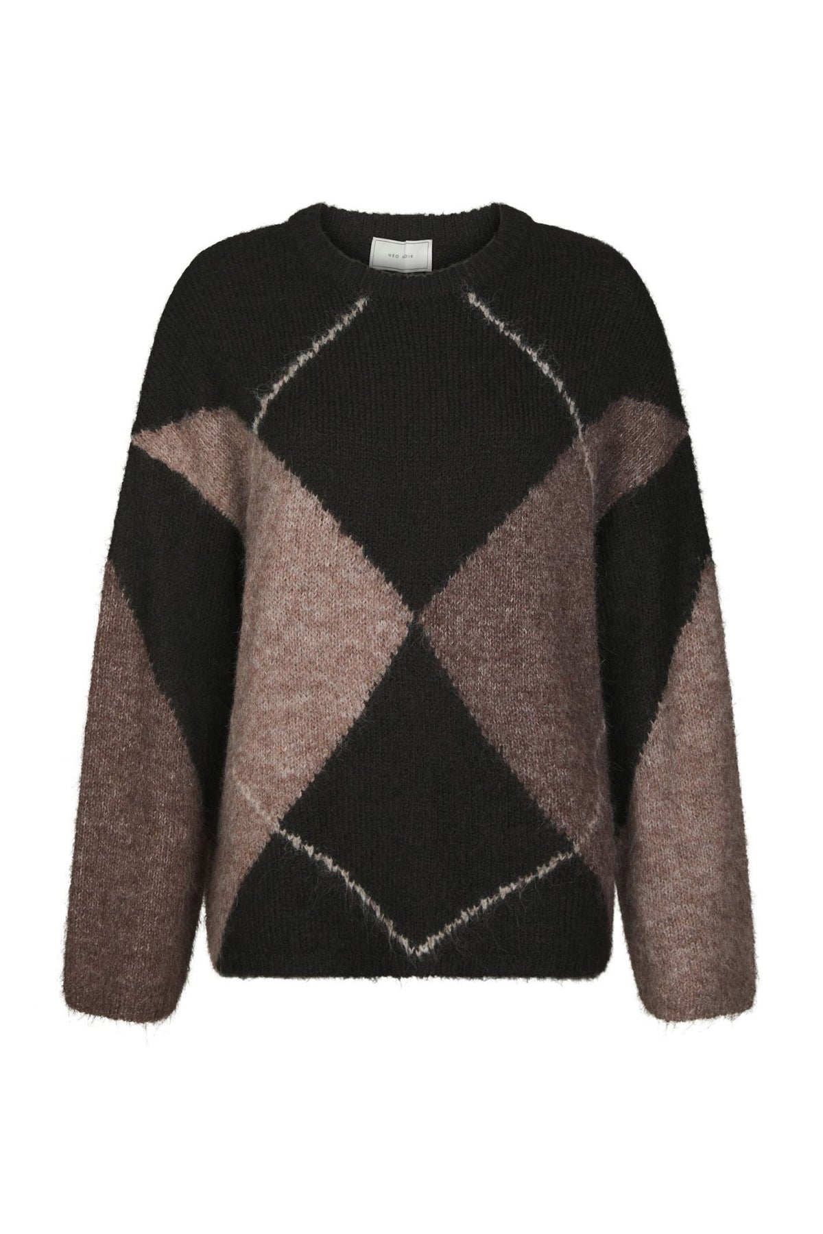 Inga Check Fluff Knit Blouse Mörkbrun - 165205