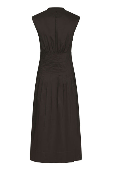 Irena Poplin Dress Chocolate Brown - 168329 Thumbnail