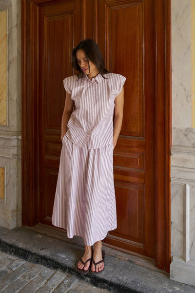 Isella Double Stripe Top Rose - 169051 Thumbnail