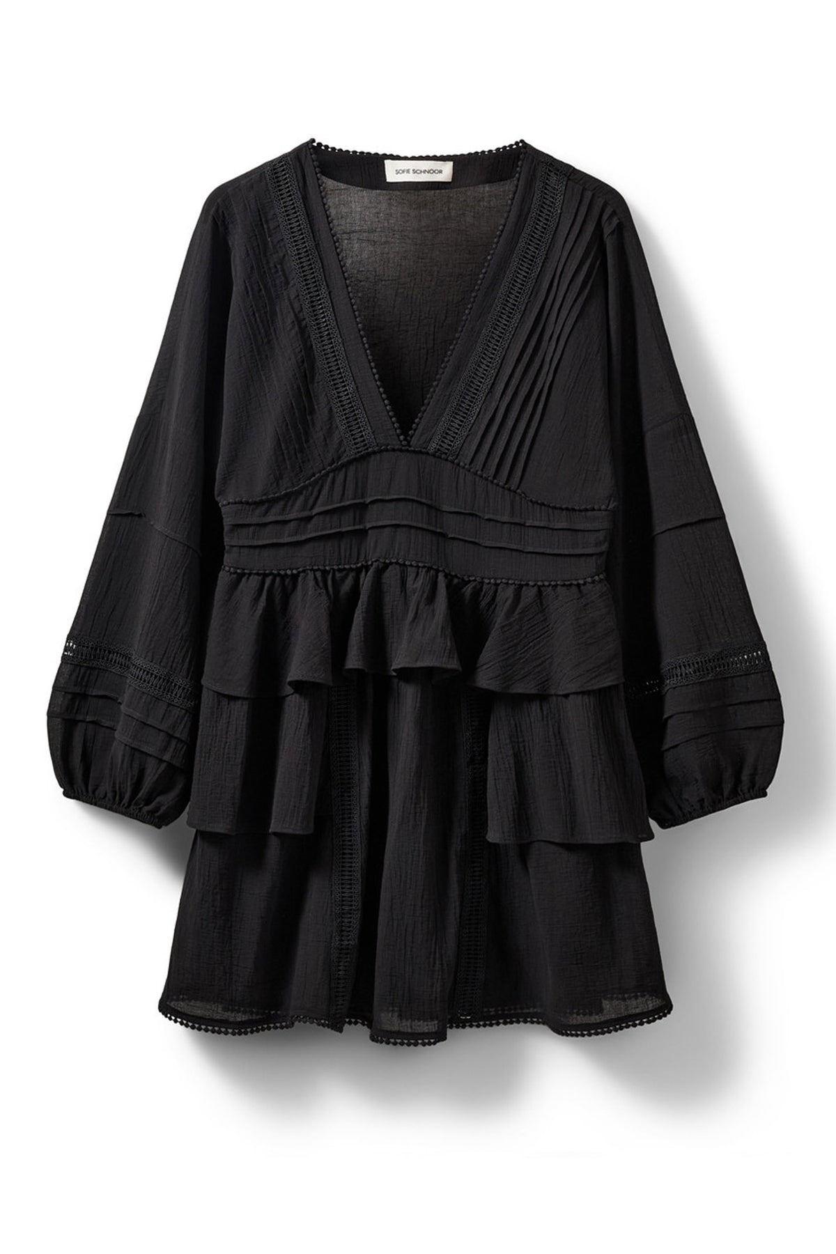 JOUVESW LACE DETAIL MIDI DRESS 1000 Black - S262226