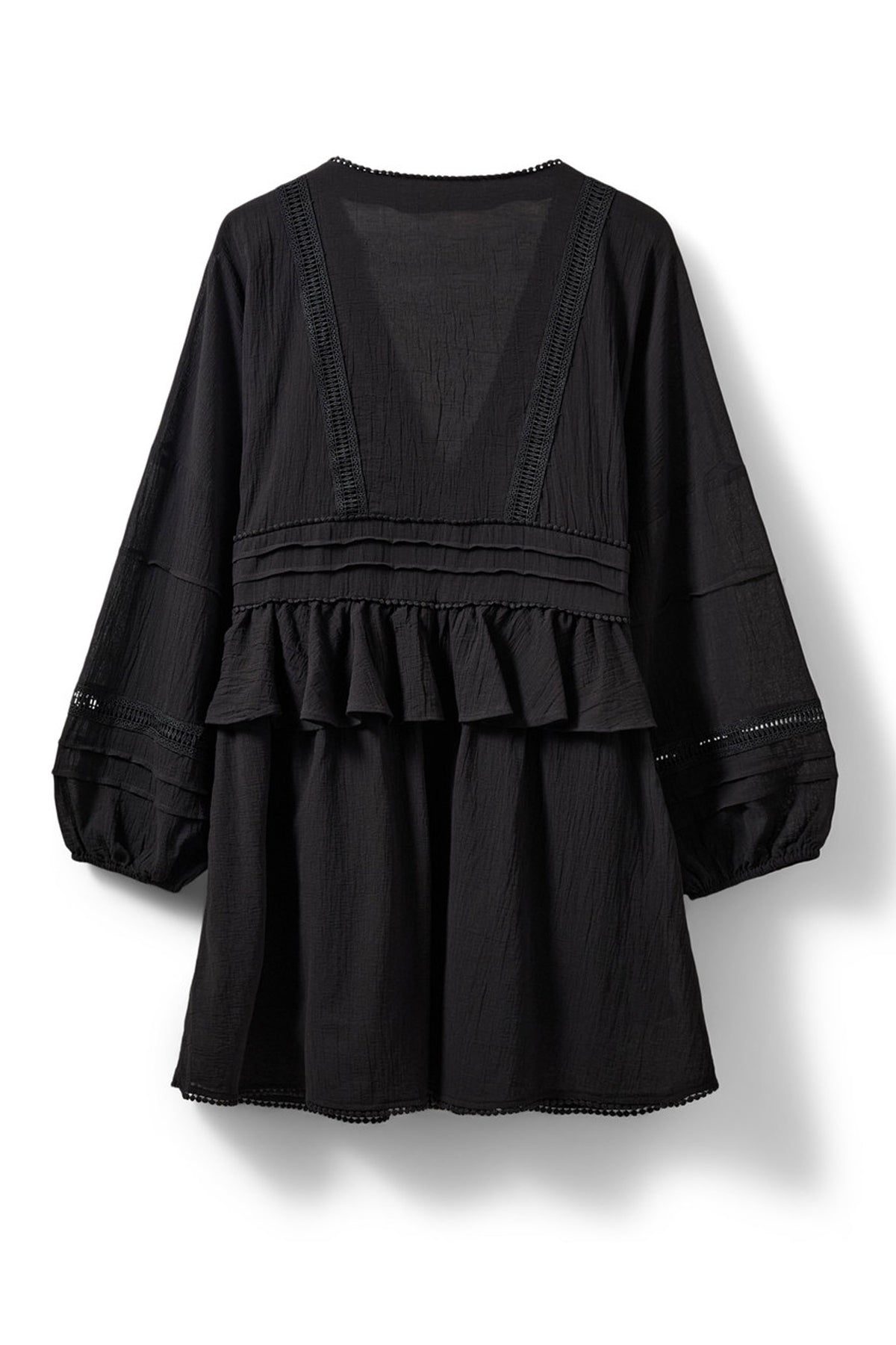 JOUVESW LACE DETAIL MIDI DRESS 1000 Black - S262226