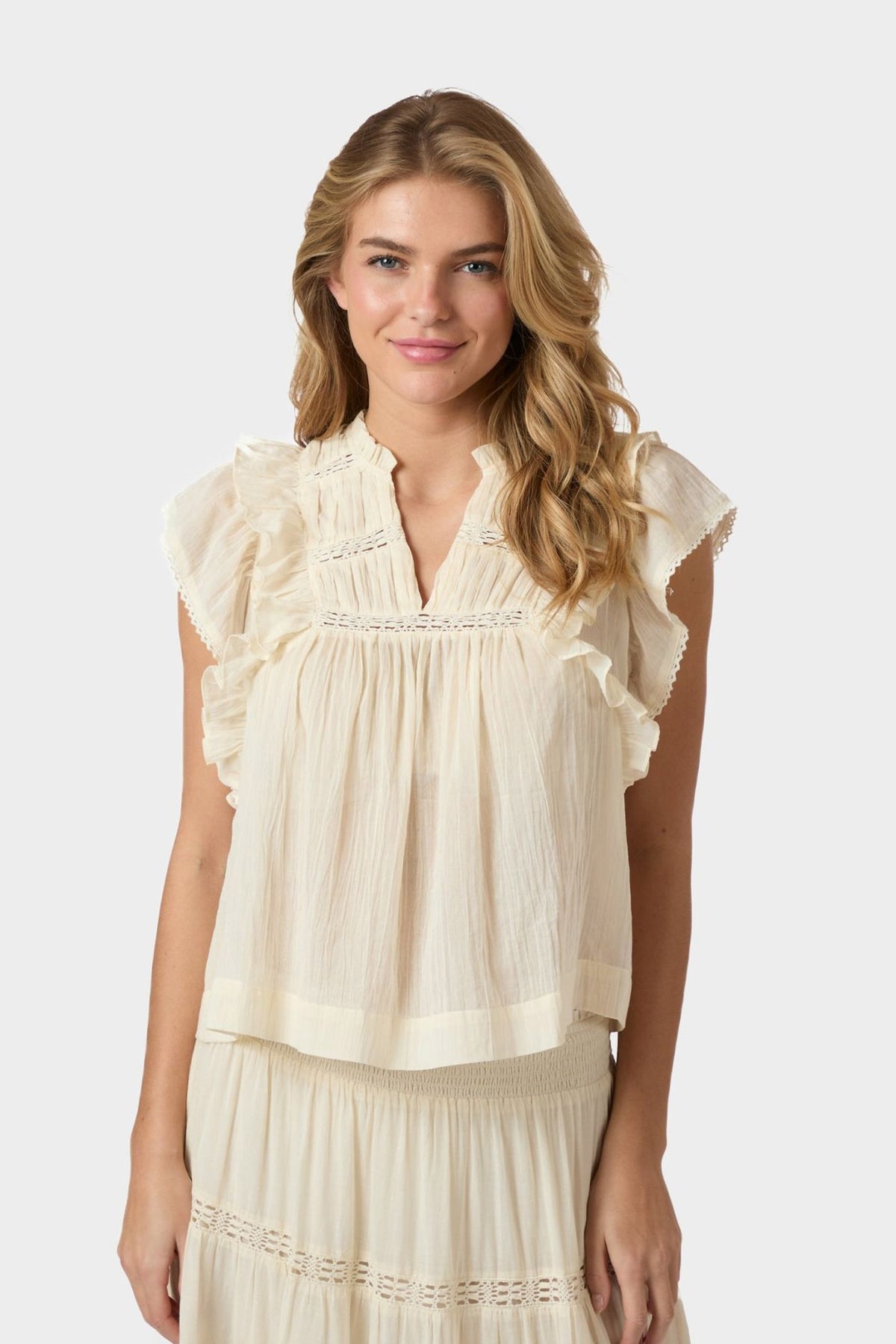 Jayla S Voile Top Ljusgul - 159881