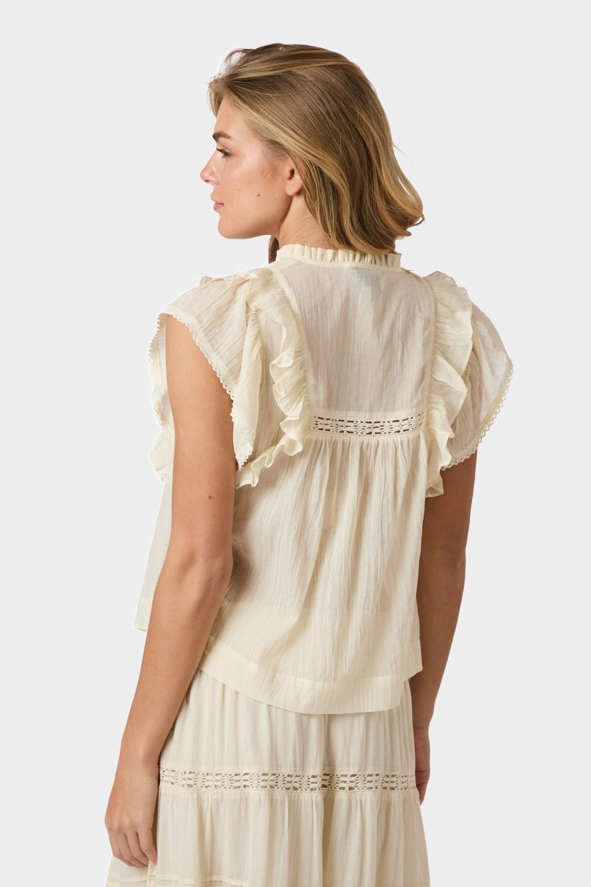 Jayla S Voile Top Ljusgul - 159881