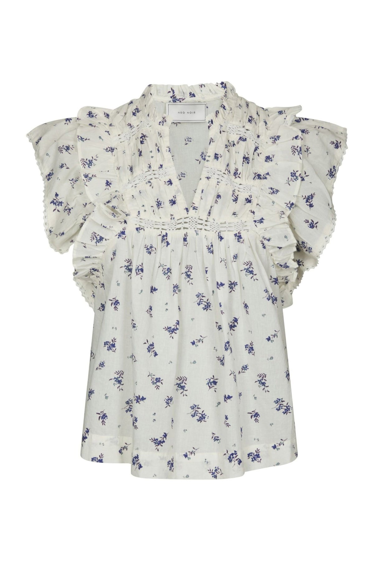 Jayla Small Blossom Top Vit Blå - 165648