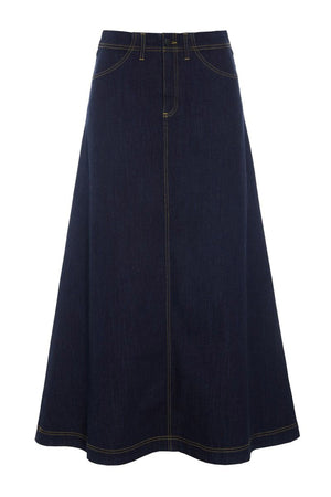 Jinzu lång kjol Dark Denim - 261-2445-5608