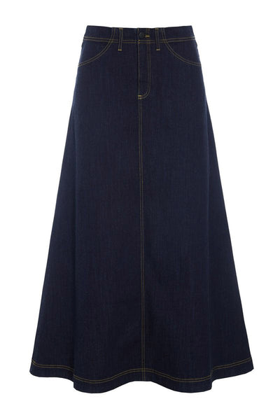 Jinzu lång kjol Dark Denim - 261-2445-5608 Thumbnail