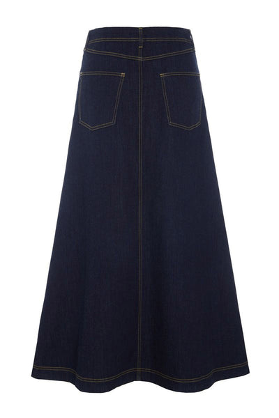 Jinzu lång kjol Dark Denim - 261-2445-5608 Thumbnail