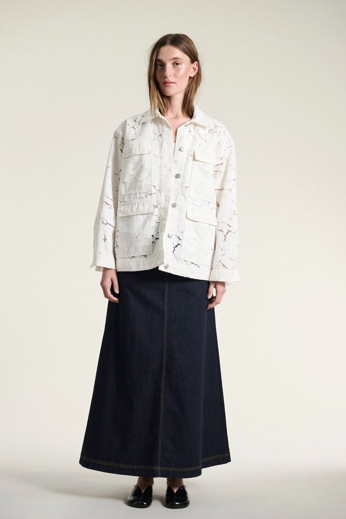 Jinzu lång kjol Dark Denim - 261-2445-5608