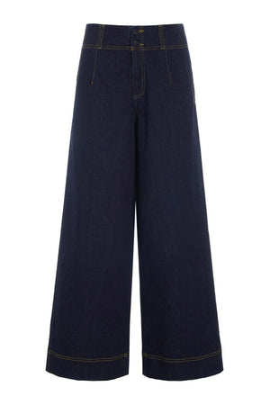 Jinzu vida byxor mörk denim - 261-2445-5607