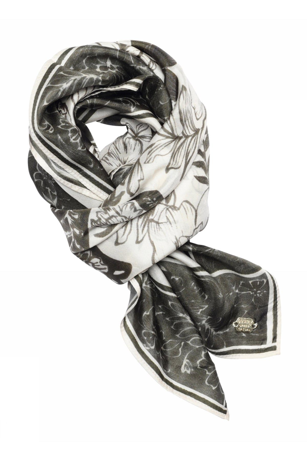 Joly, scarf i tryckt siden 81010-OffW/Olive - 60803/4039