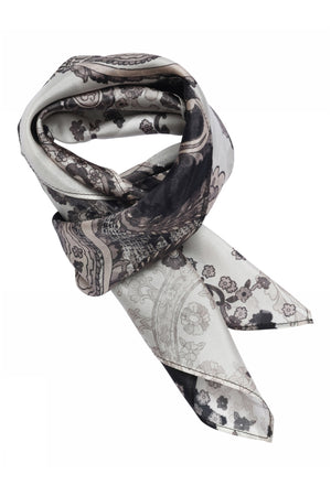 Joly, tryckt sidenscarf 81990-Dull Black - 61800/4039