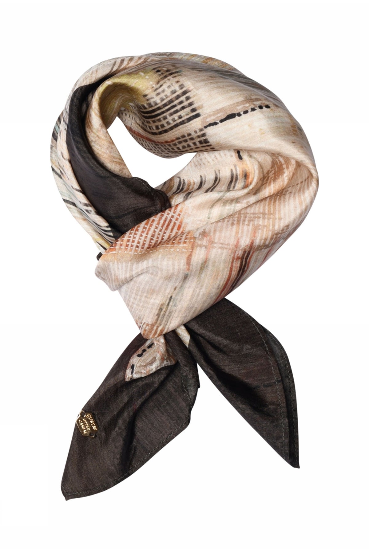 Joly, tryckt sidenscarf 82044-MultiBeige - 62808/4039