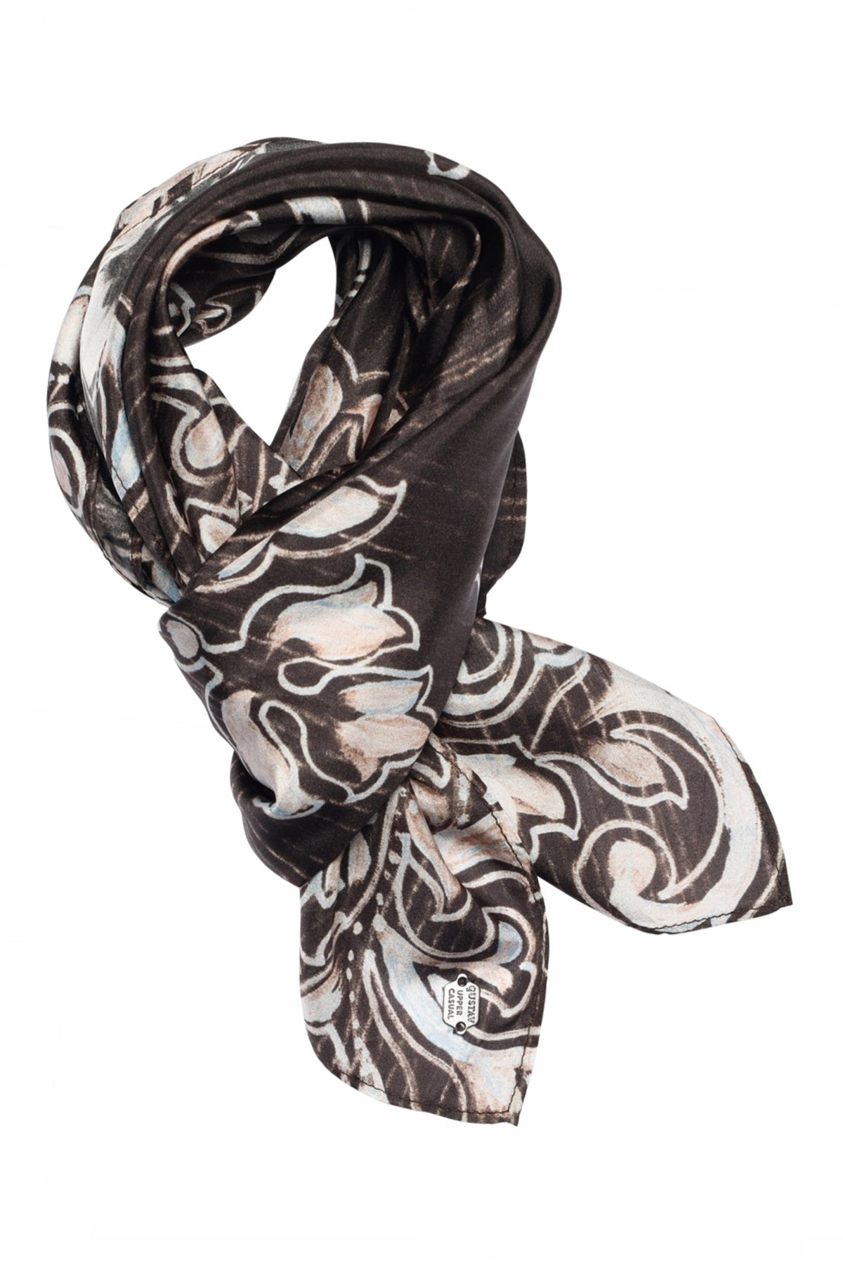 Joly, tryckt sidenscarf 82728-BeigeBrun - 59805/4039