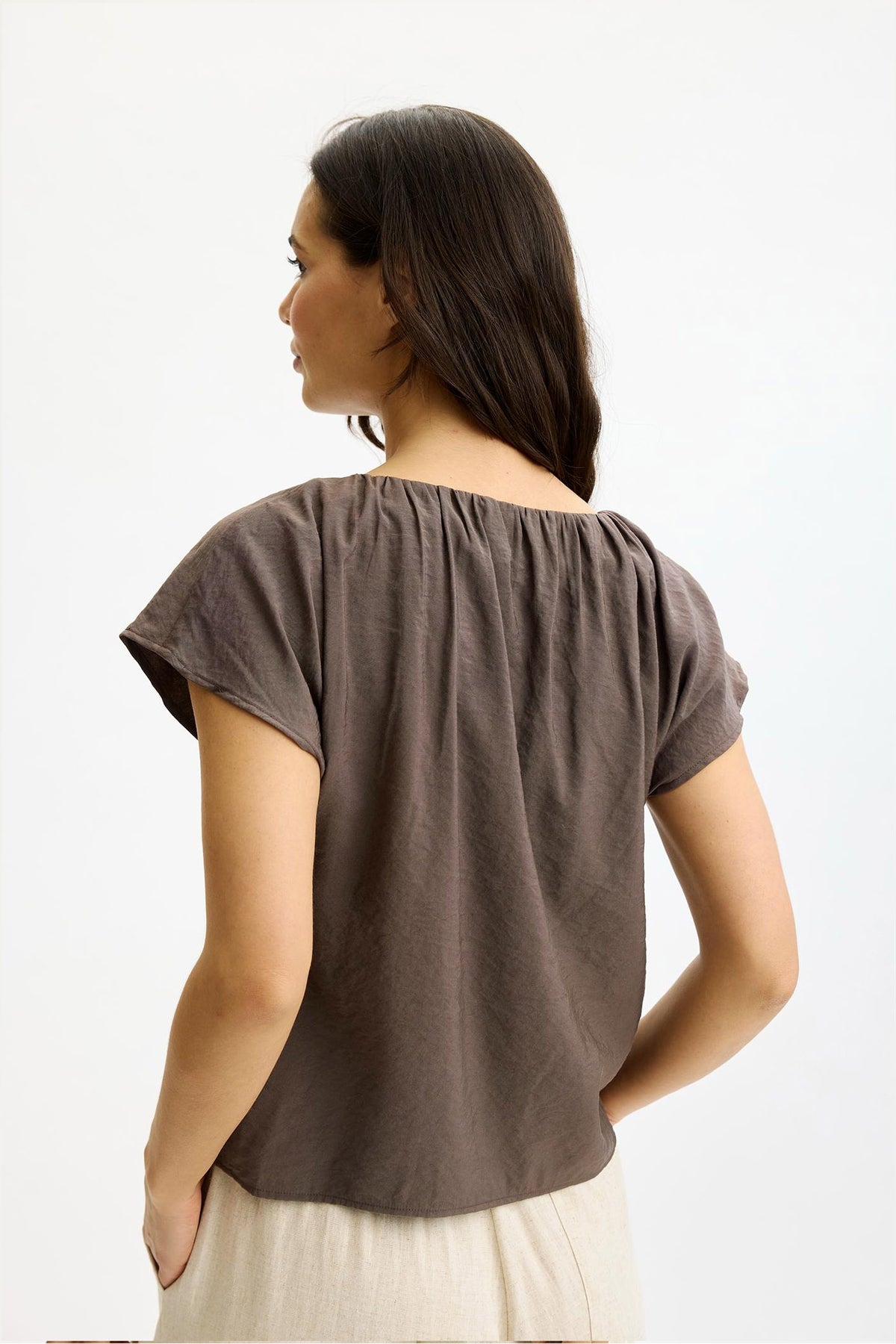 Juliane blus Mocca - 17071