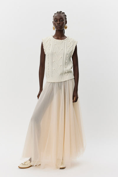 KamelaSW Vest 0101 Off white - S254475 Thumbnail