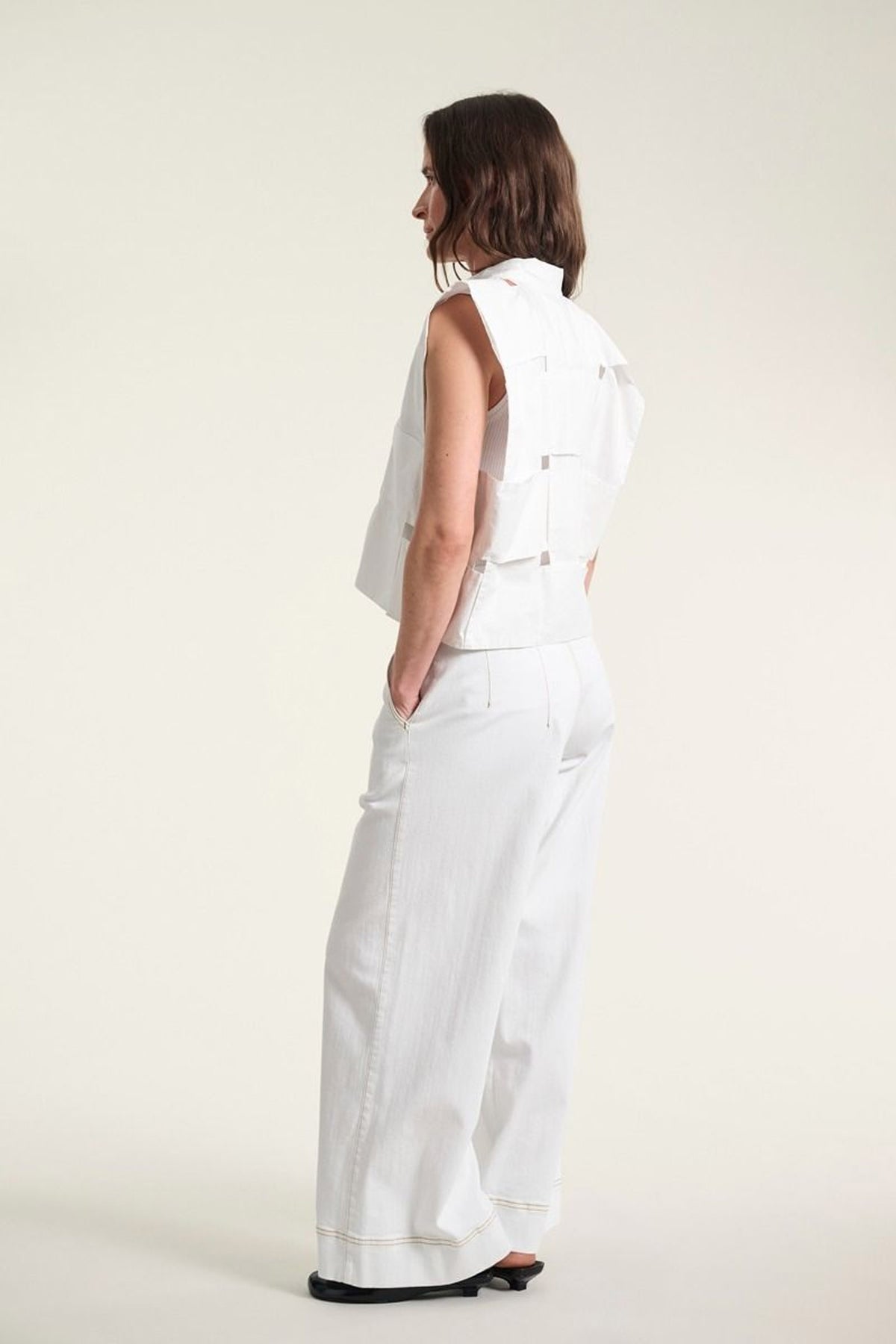 Kami cotton kort skjorta White - 262-2429-5716