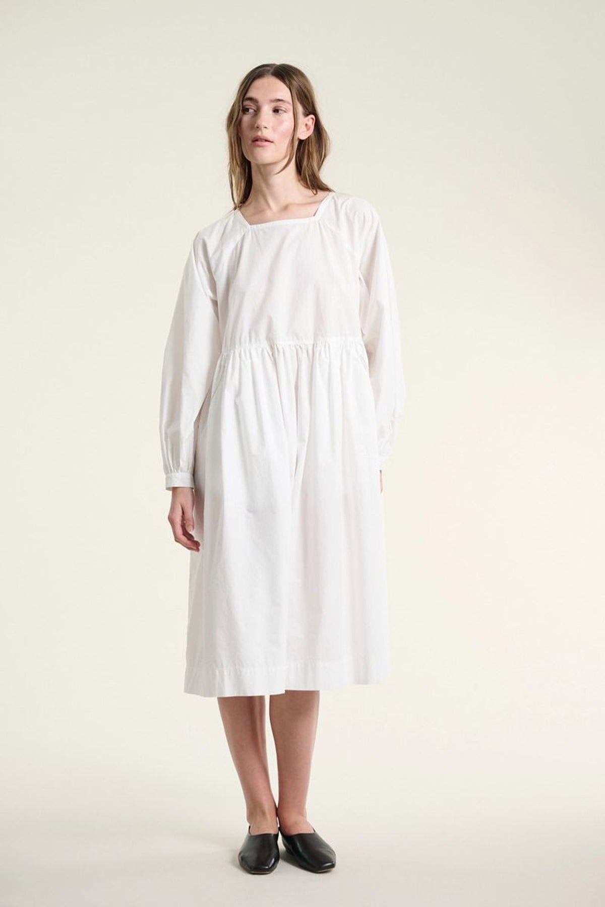 Kami cotton raglan-klänning White - 262-2429-5714