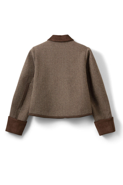 Kamikkasw Short Tweed Jacket Brown check - S263215 Thumbnail