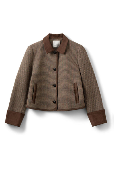 Kamikkasw Short Tweed Jacket Brown check - S263215 Thumbnail