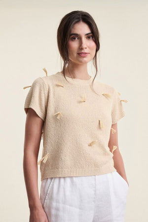 Kamitto kortärmad fransblus BAST - 263-1082-5815