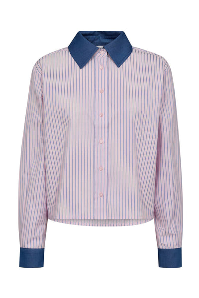 KarinaCC Stripe Mix Shirt 43-Candyfloss - 45006 Thumbnail