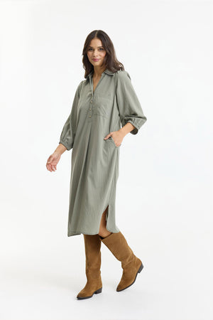 Karla Klänning DUSTY GREEN - 16947