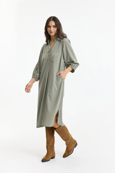 Karla Klänning DUSTY GREEN - 16947 Thumbnail