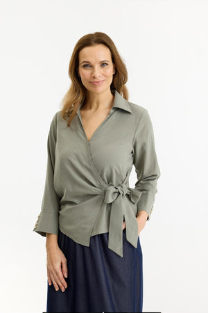 Karla blus DUSTY GREEN - 16948