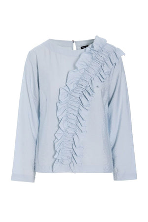 Karu blus med volang TENDER BLUE - 261-2469-5706