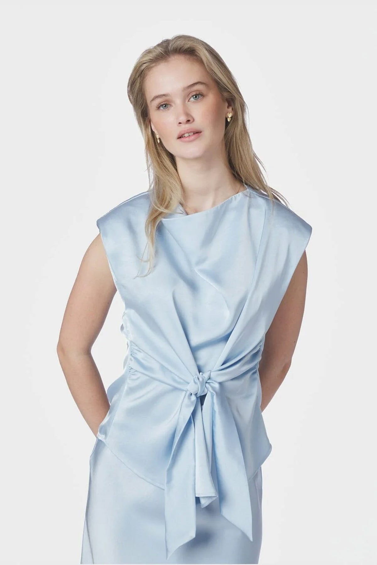Katarim Heavy Sateen Top Light Blue - 168937