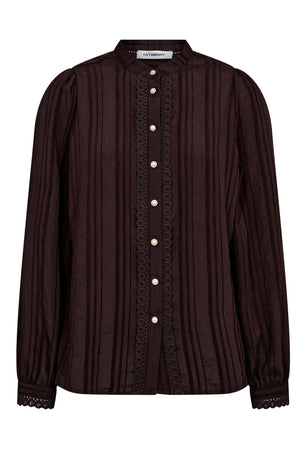 KesiCC Lace Shirt 145-Dark Brown - 35960